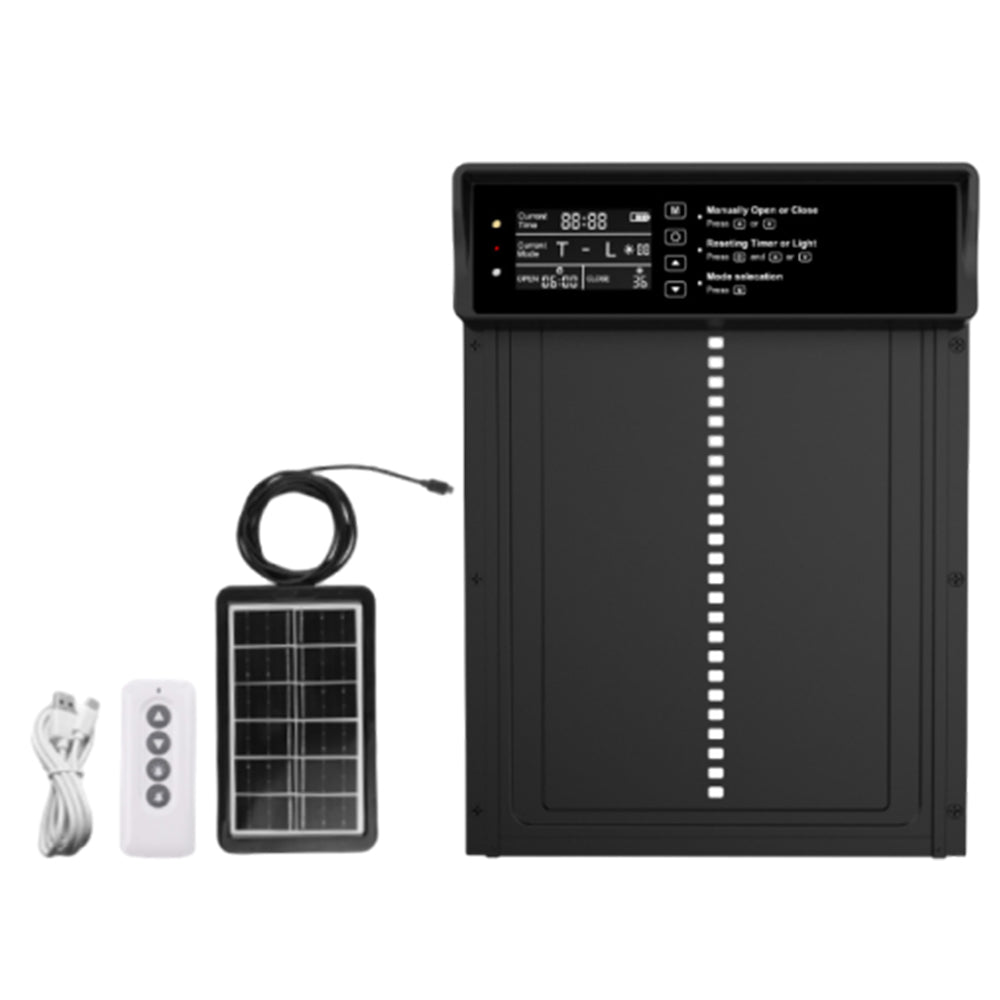 Solar Automatic Chicken Coop Door Opener Cage Closer with Timer Light Sensor