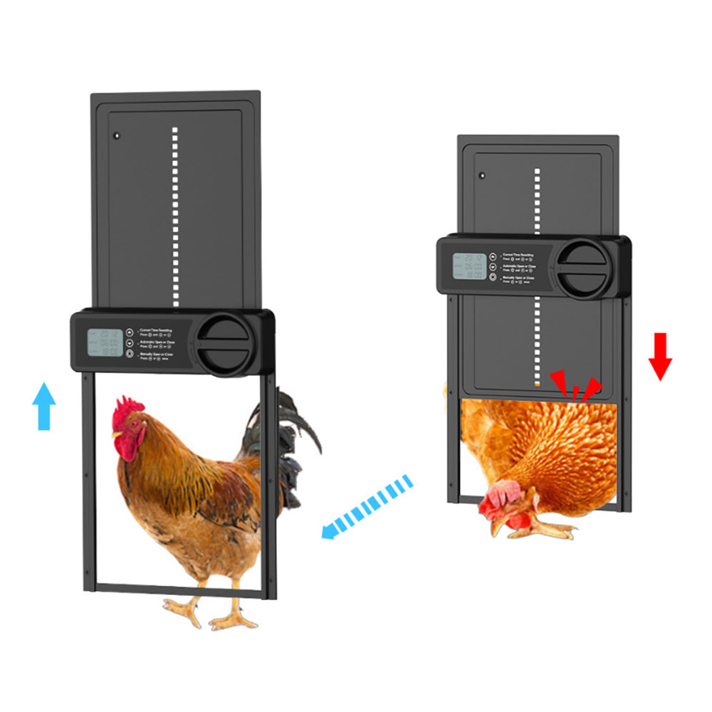Solar Automatic Chicken Coop Door Opener Cage Closer with Timer Light Sensor