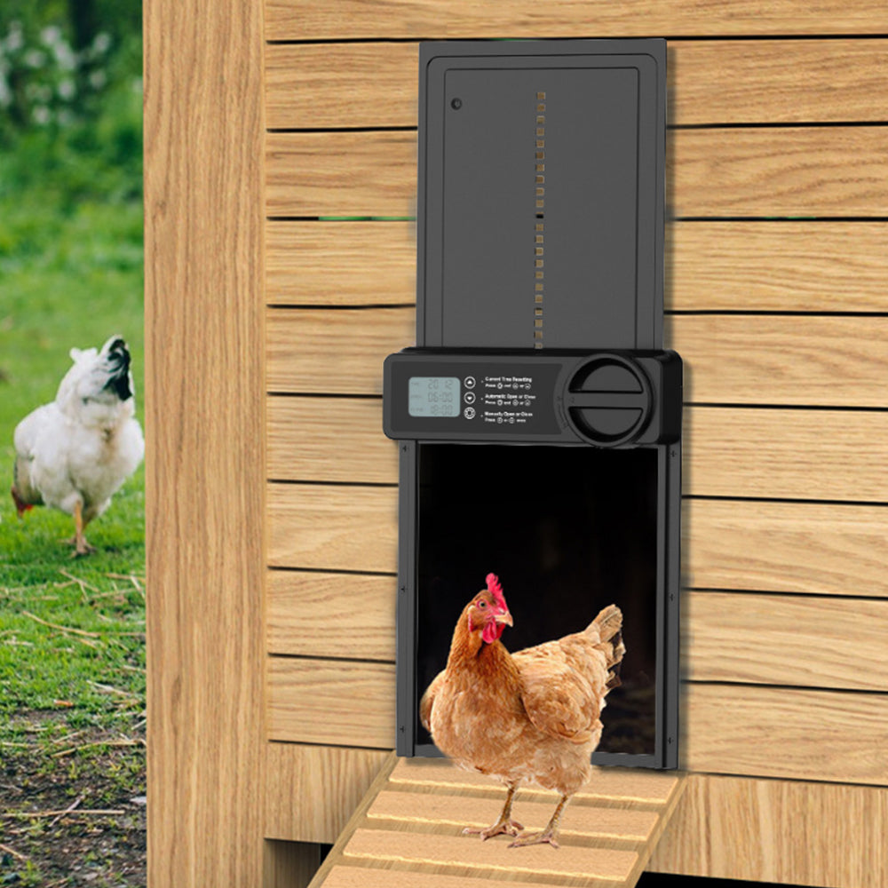 Solar Automatic Chicken Coop Door Opener Cage Closer with Timer Light Sensor
