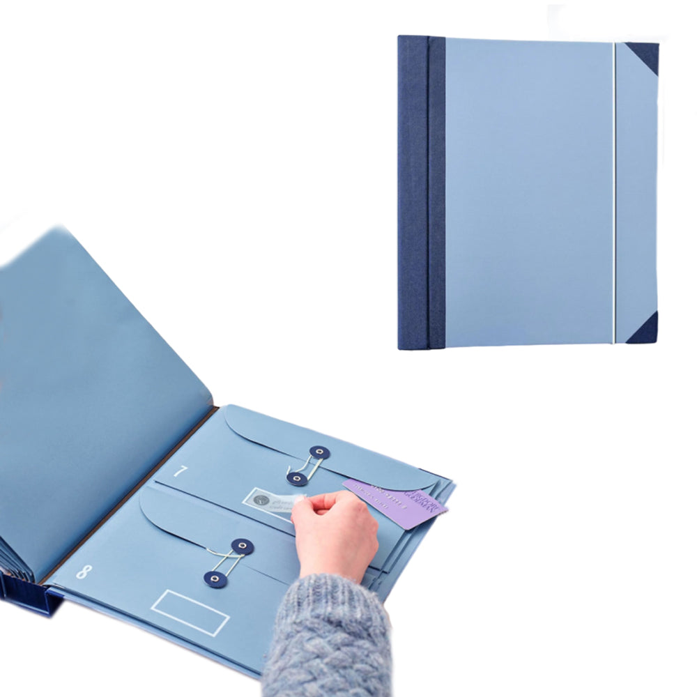 In Case I Go Missing Binder Folio Document Organizer Expanding File Folder Blue