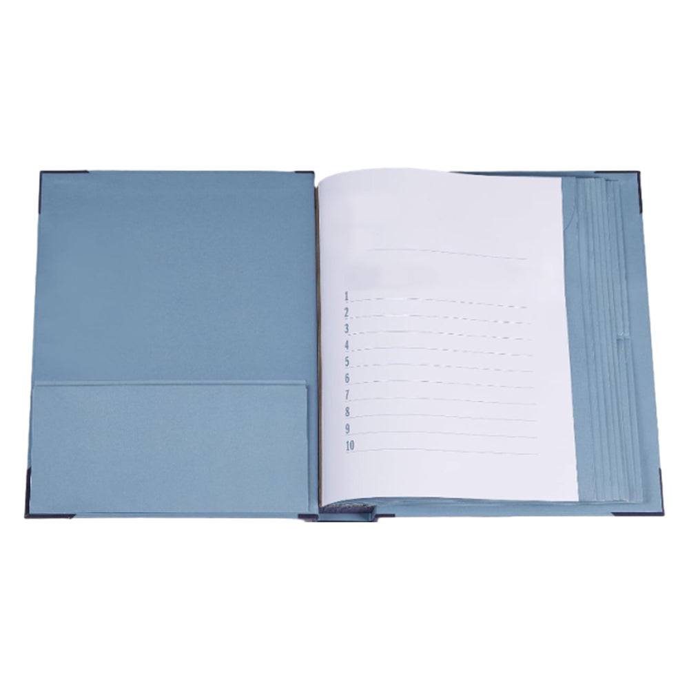 In Case I Go Missing Binder Folio Document Organizer Expanding File Folder Blue