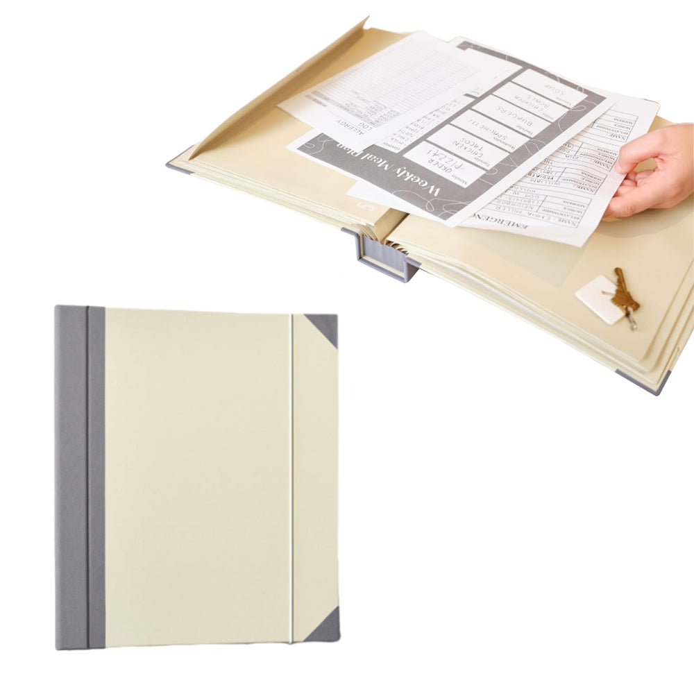 In Case I Go Missing Binder Folio Document Organizer Expanding File Folder Khaki