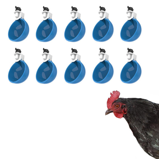 10Pcs Chicken Water Feeder Drinker Automatic Waterer Poultry Drinking Bowl Blue