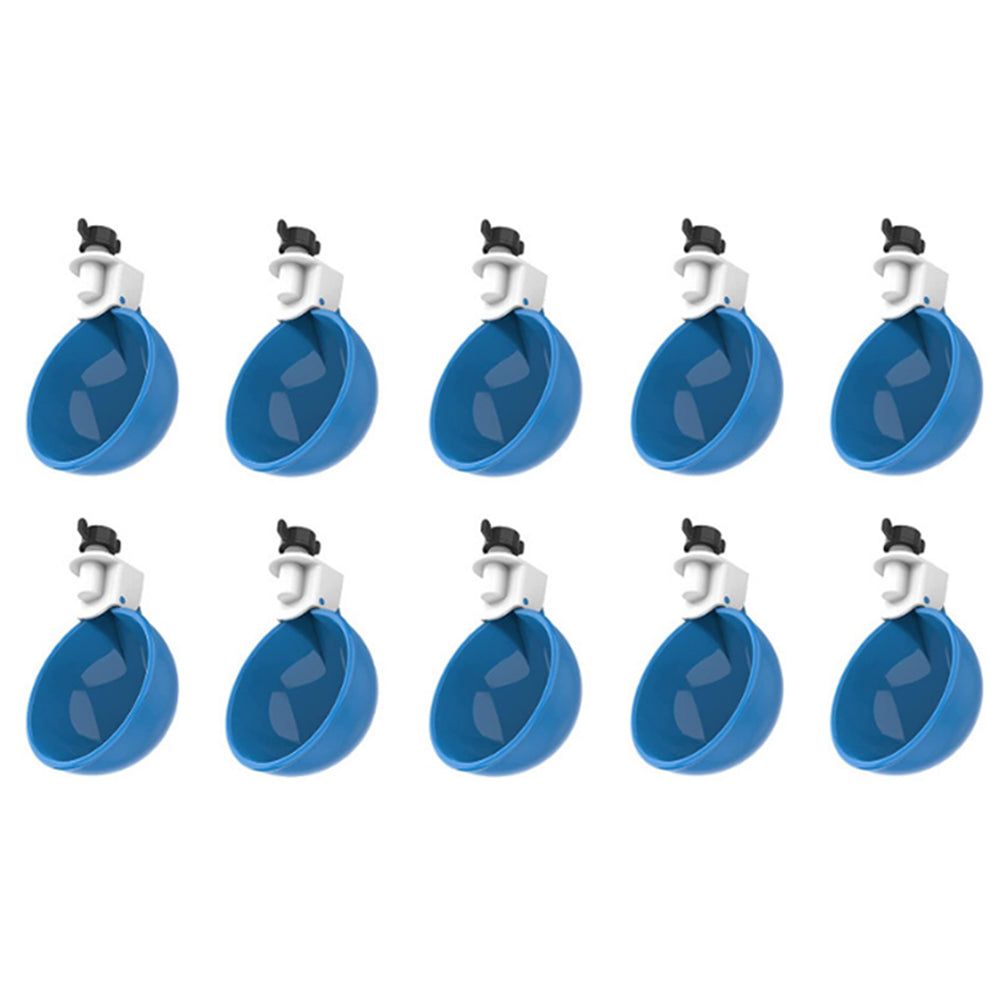 10Pcs Chicken Water Feeder Drinker Automatic Waterer Poultry Drinking Bowl Blue