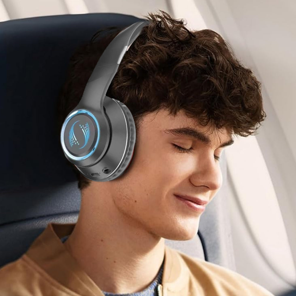 Wireless Bluetooth Headphone Noise Cancelling Stereo Over-Ear Earphones Black