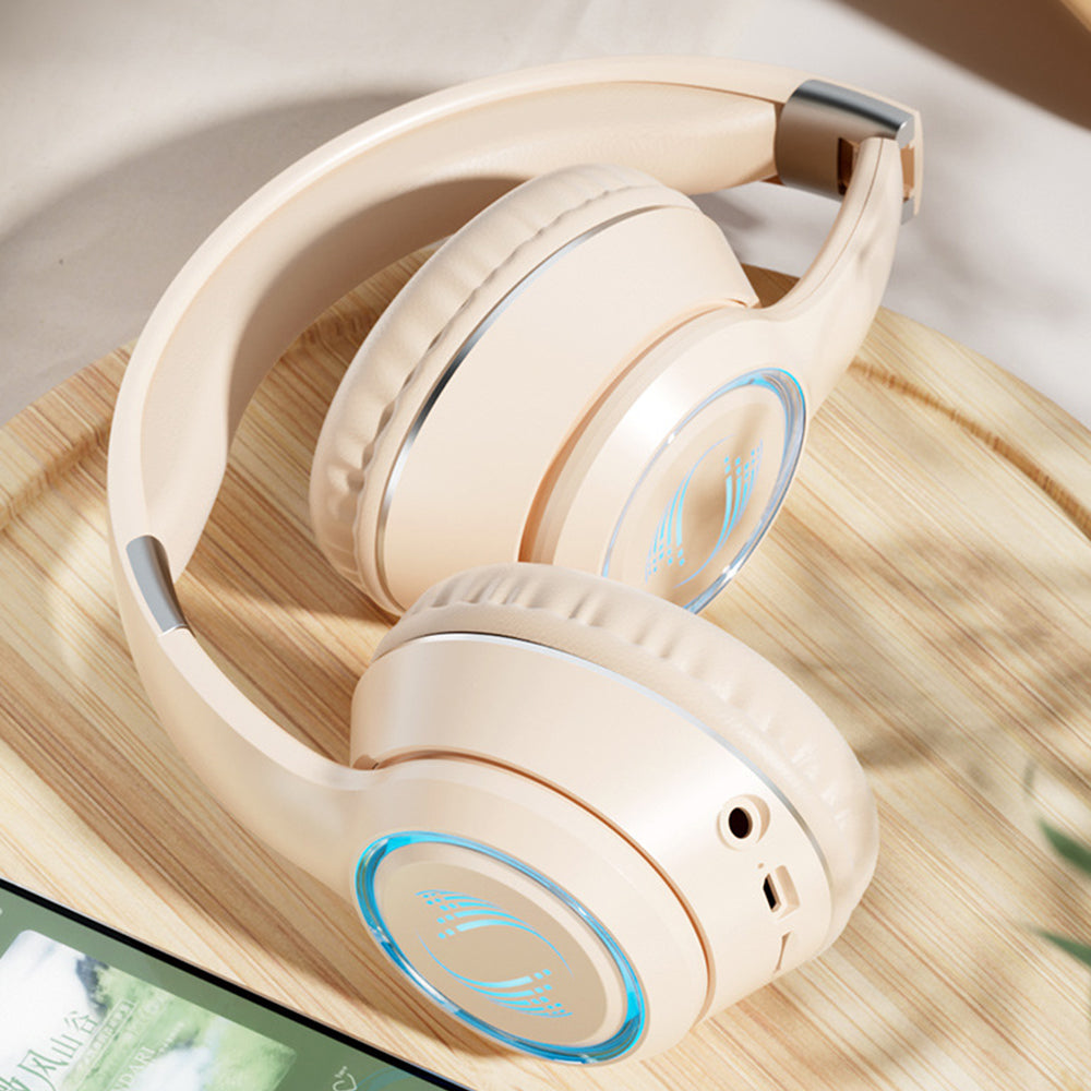 Wireless Bluetooth Headphone Noise Cancelling Stereo Over-Ear Earphones White