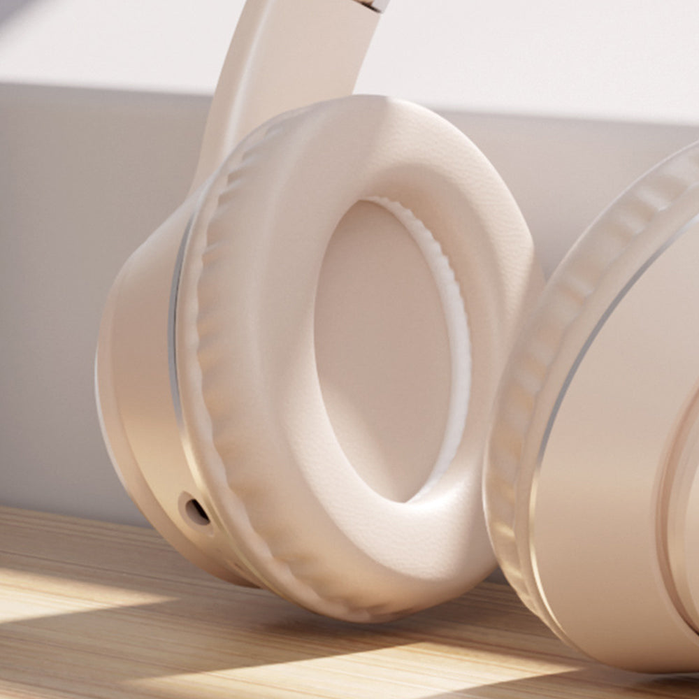 Wireless Bluetooth Headphone Noise Cancelling Stereo Over-Ear Earphones White