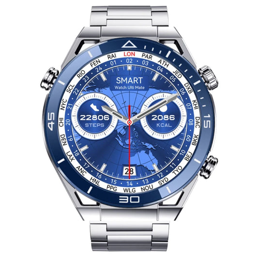 Smart Watch Bluetooth Phone Call GPS Tracker Compass for Fitness Outdoor Blue