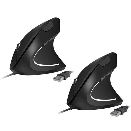 2Pcs Ergonomic Optical Vertical Mouse 800 1200 1600 DPI 6 Button USB Wired Mouse