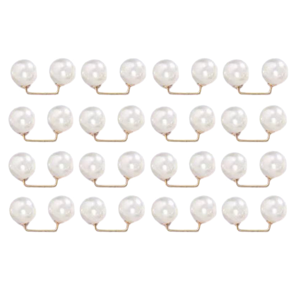16Pcs Brooch Pins Anti-Exposure Neckline Double-Headed Artificial Pearl Pins ST1