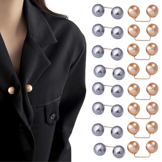 16Pcs Brooch Pins Anti-Exposure Neckline Double-Headed Artificial Pearl Pins ST5