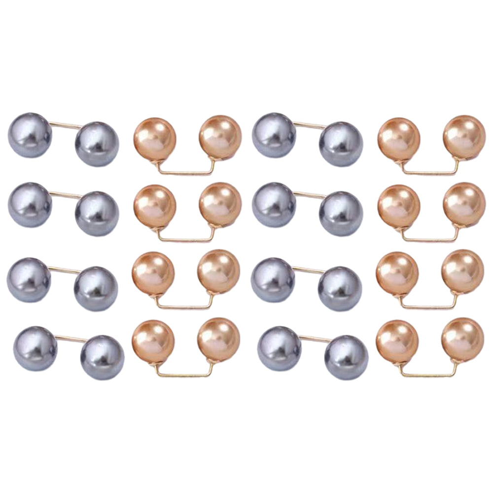 16Pcs Brooch Pins Anti-Exposure Neckline Double-Headed Artificial Pearl Pins ST5