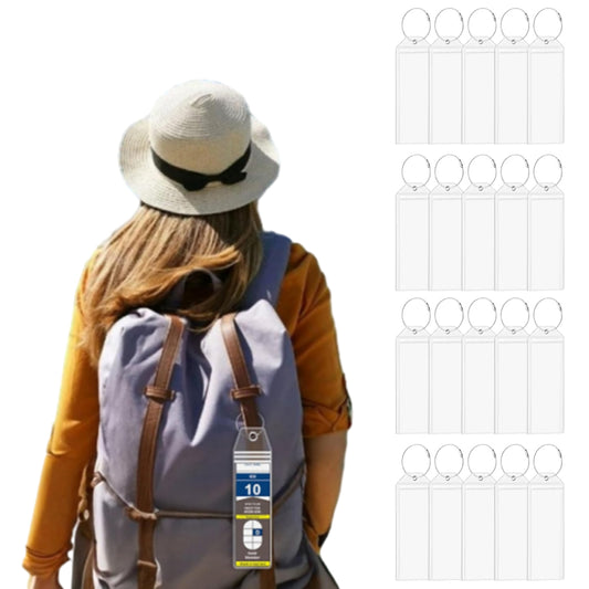 20Pcs Cruise Luggage Tags Holder with Zip Seal and Steel Loops for Suitcases