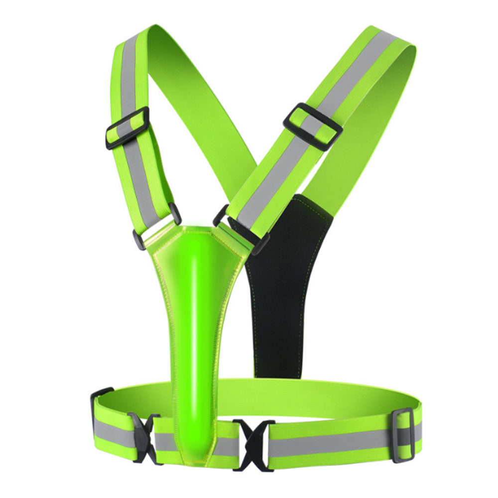 LED Reflective Vest for Night Running Cycling High Visibility Safety Vest Green