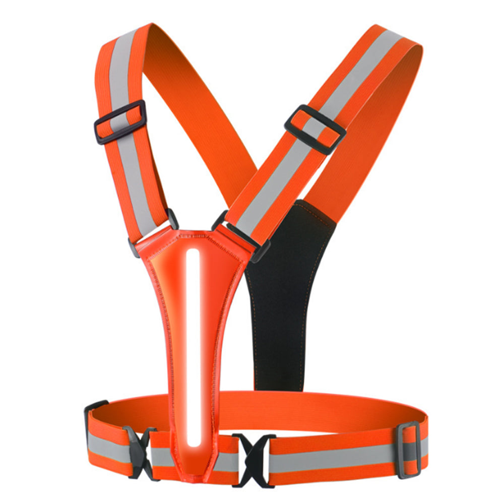 LED Reflective Vest for Night Running Cycling High Visibility Safety Vest Orange