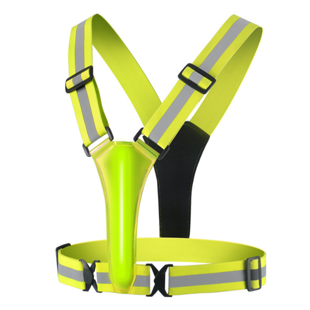 LED Reflective Vest for Night Running Cycling High Visibility Safety Vest Yellow