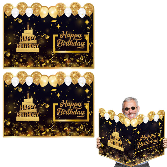 2Pcs Jumbo Birthday Card Giant Guest Book Big Happy Birthday Card for Party