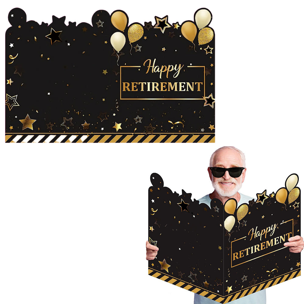 Jumbo Retirement Card Giant Farewell Guest Book Big Happy Retirement Card Gold