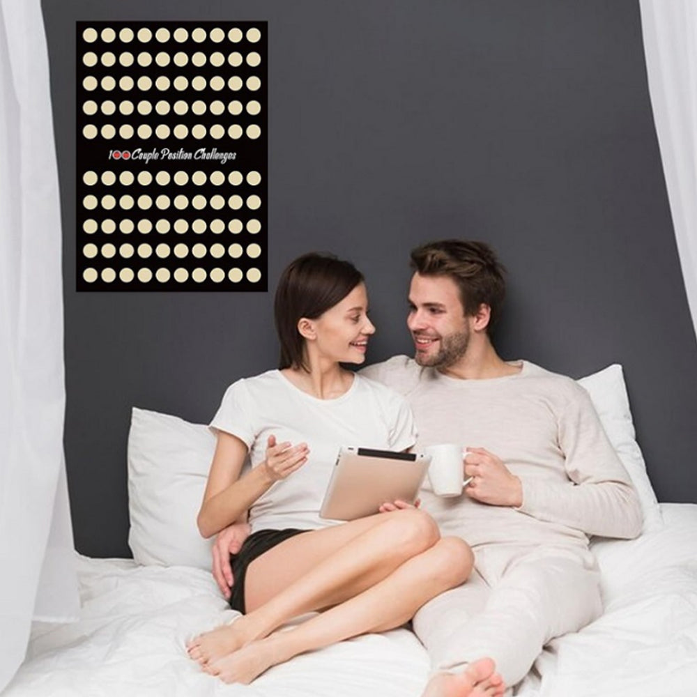 2Pcs 100 Scratch off Date Night Ideas Couples Games Bedroom Scratch off Poster