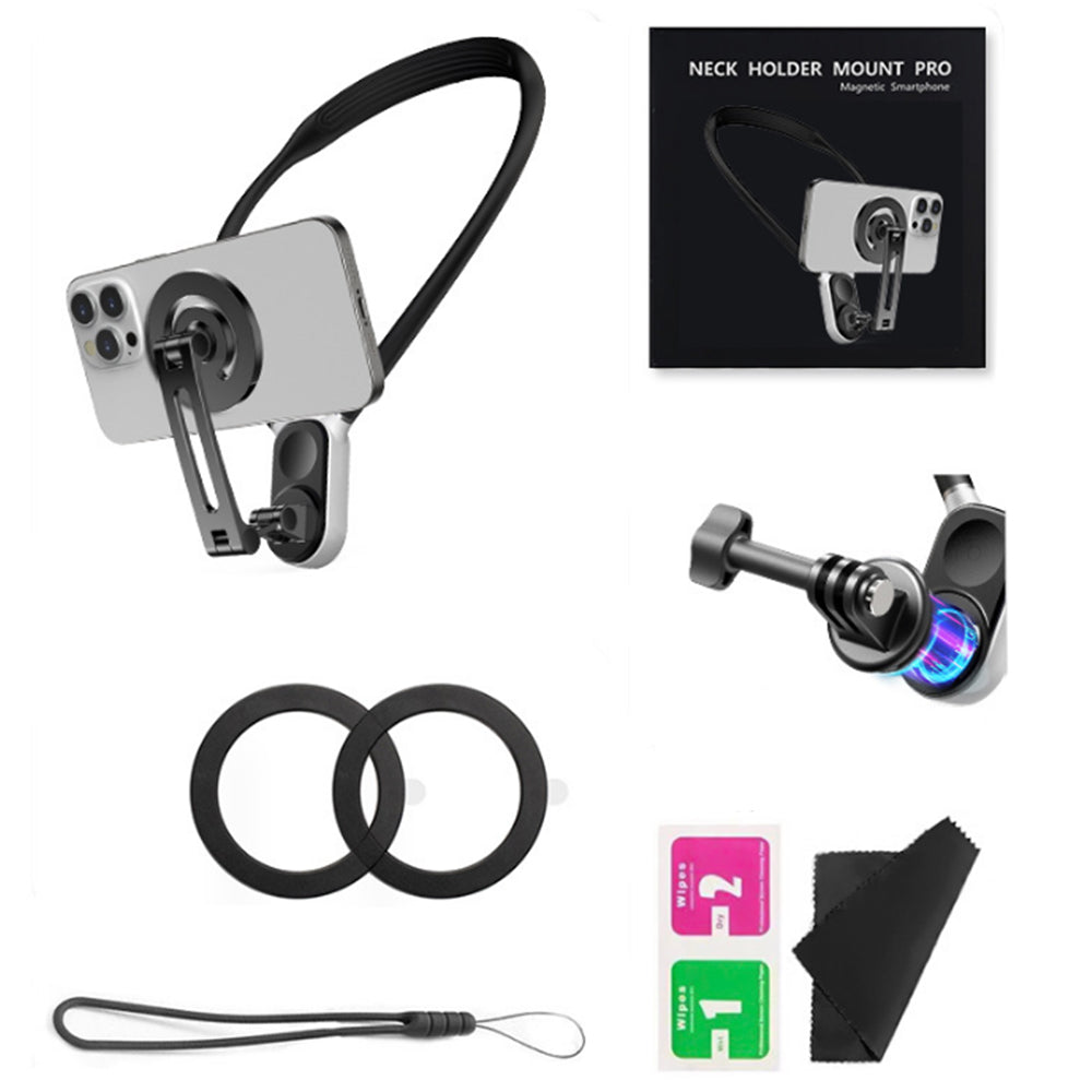 Magnetic Neck Holder Mount Hand Free Phone Holder Quick Release for GoPro