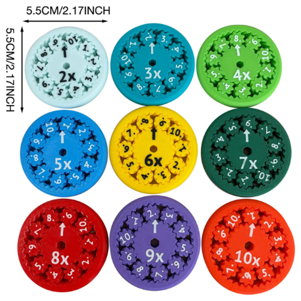 9Pcs Math Facts Fidget Spinners Multiplication Division Educational Game