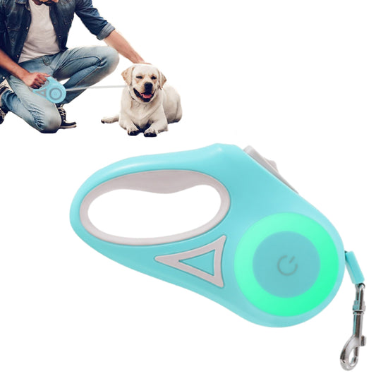 RGB 5M Extendable Retractable Dog Leash LED Lockable Training Lead Rope Green