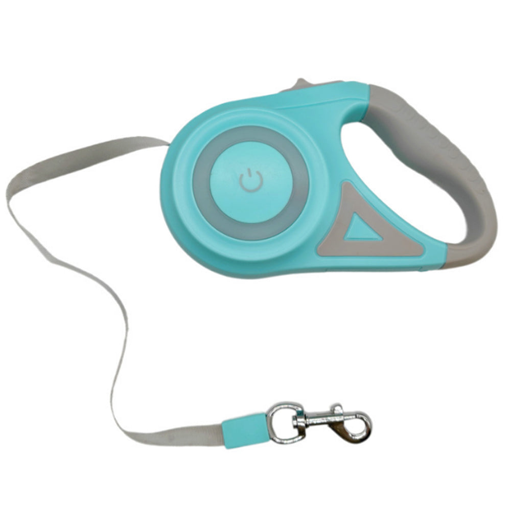 RGB 5M Extendable Retractable Dog Leash LED Lockable Training Lead Rope Green