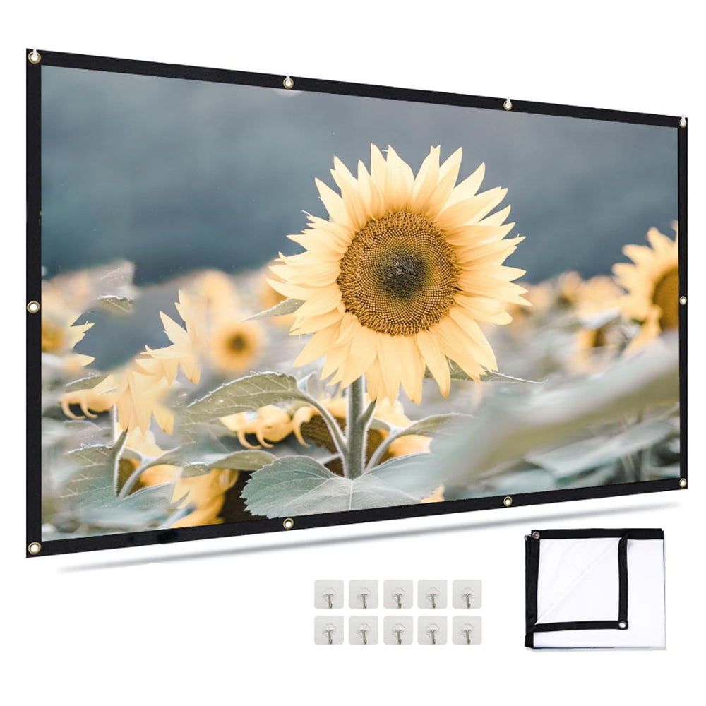 12 Inch 16:9 HD Foldable Projector Screen Portable Outdoor Home Movie Cinema
