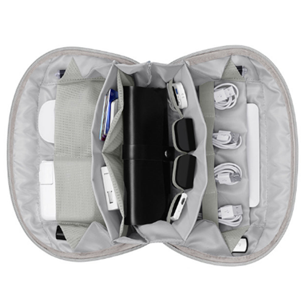 Travel Gadget Organizer Bag Portable Electronics Accessories Pouch Bag Grey L