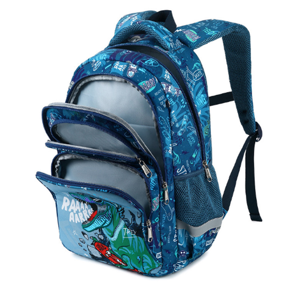 3Pcs Kids Backpack Set with Pencil Case and Insulated Lunch Bag Green Dinosaur