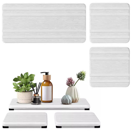 3Pcs Water Absorbing Stone Tray For Sink Fast Drying Diatomite Tray White