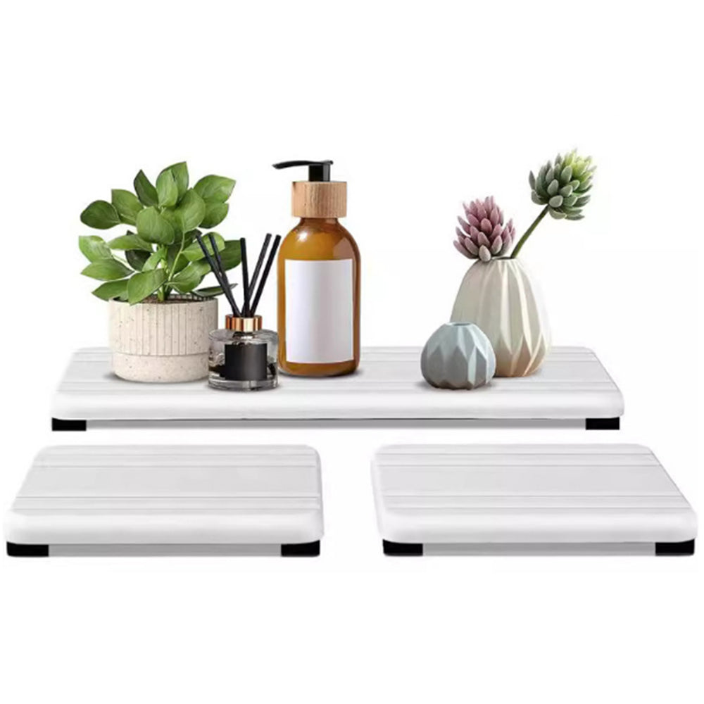 3Pcs Water Absorbing Stone Tray For Sink Fast Drying Diatomite Tray White
