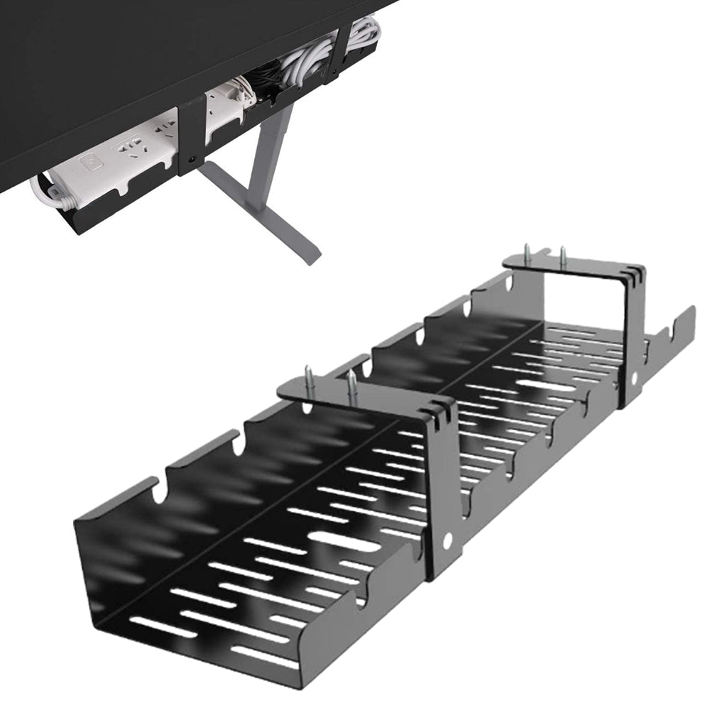 Under Desk Cable Management Tray Cord Wire Organizer Cable Storage Basket Black
