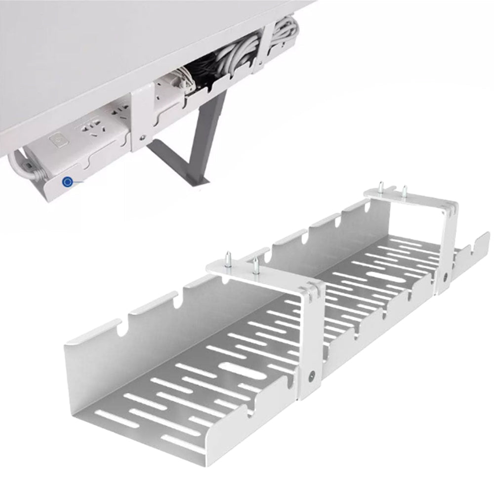 Under Desk Cable Management Tray Cord Wire Organizer Cable Storage Basket White