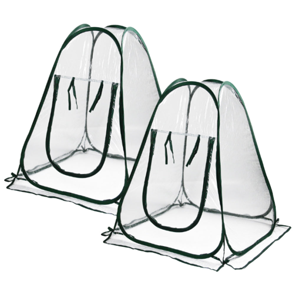 2Pcs 70x70x80cm Pop-up Greenhouse Cover Transparent Small Grow Plant House Tent