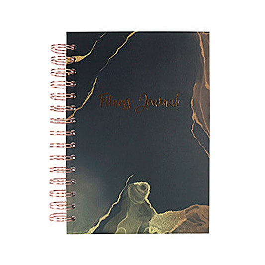 A5 Fitness Journal Training Log Book Workout Log Daily Food Record Book - Black