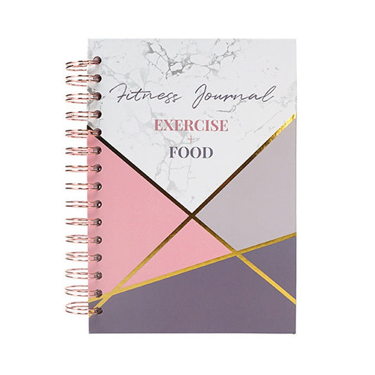 A5 Fitness Journal Training Log Book Workout Log Daily Food Record Book - Pink