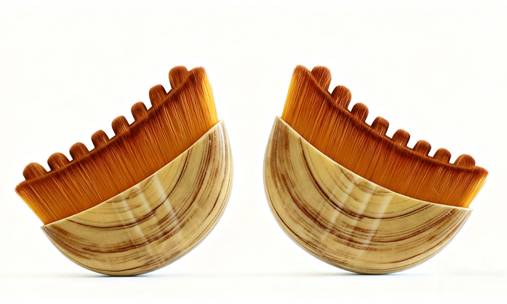 2Pcs Lymphatic Contour Face Brushes Jawline Sculpting Drainage Massage Makeup Brush for Face Chin