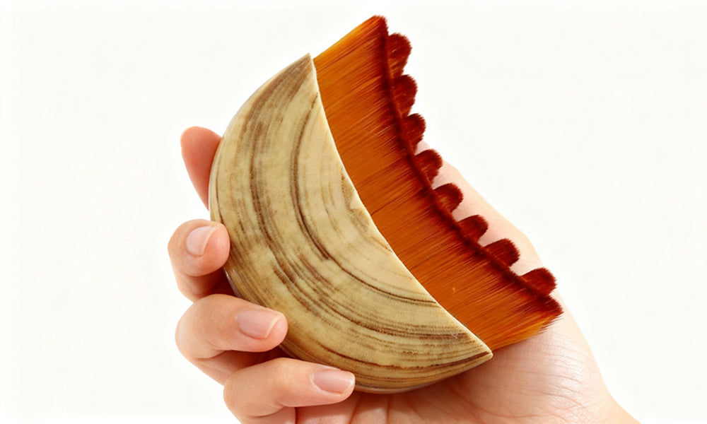 2Pcs Lymphatic Contour Face Brushes Jawline Sculpting Drainage Massage Makeup Brush for Face Chin