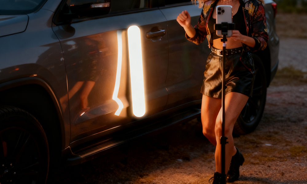 Adjustable Handheld RGB LED Fill Light with Tripod Sound-Reactive Ambient Light