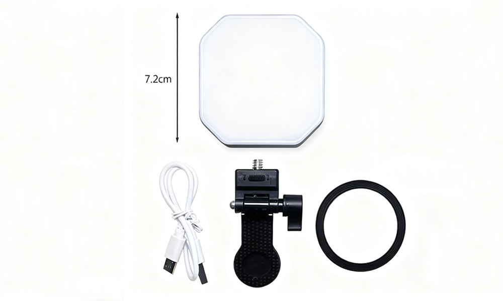 Portable RGB Attachable Selfie Light Clip-On Fill Light with 5 Adjustable Brightness Levels