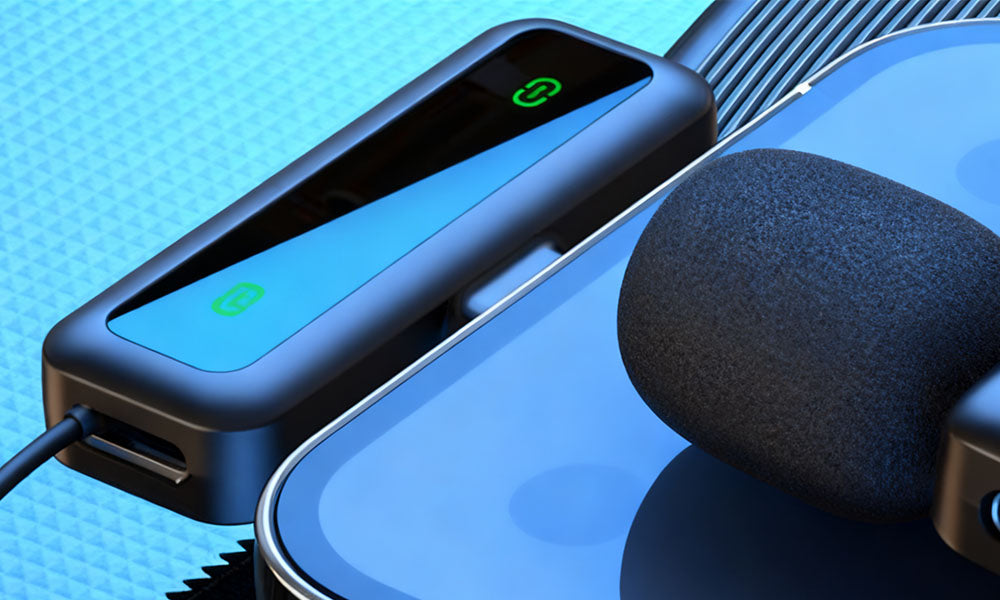 Wireless Clip-On Lavalier 2-Pack with Digital Display Compatible with Lightning Devices