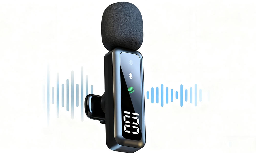 Wireless Clip-On Lavalier 2-Pack with Digital Display Compatible with Lightning Devices