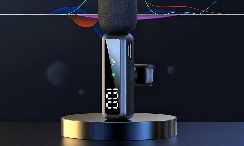 Wireless Clip-On Lavalier 2-Pack with Digital Display Compatible with Lightning Devices