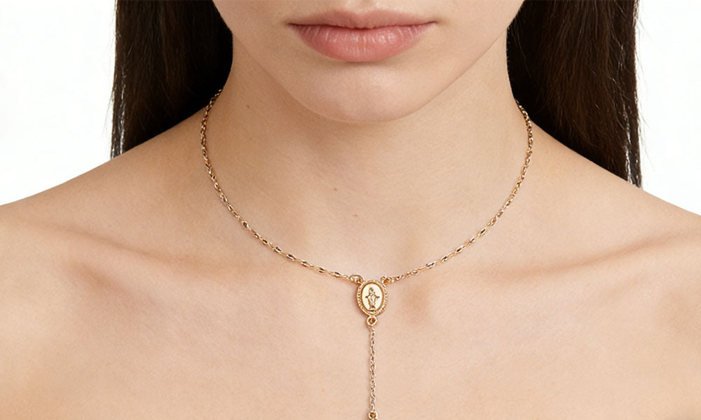 3PCS Cross Madonna Necklace Set for Women