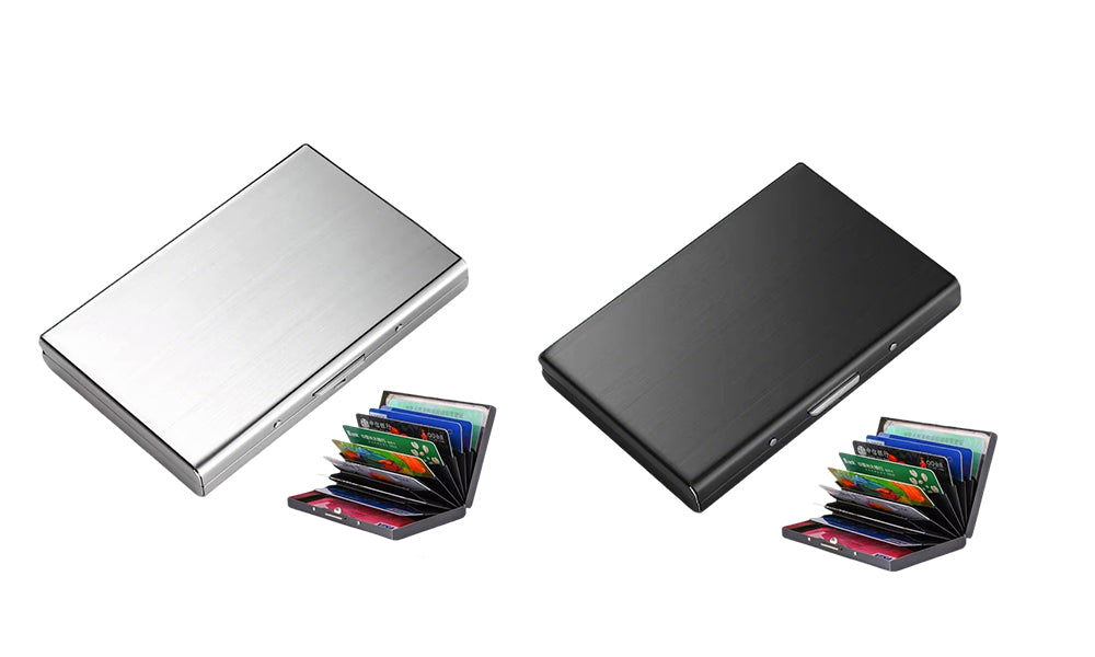 Men's RFID Blocking Stainless Steel Card Holder Wallet Anti Theft