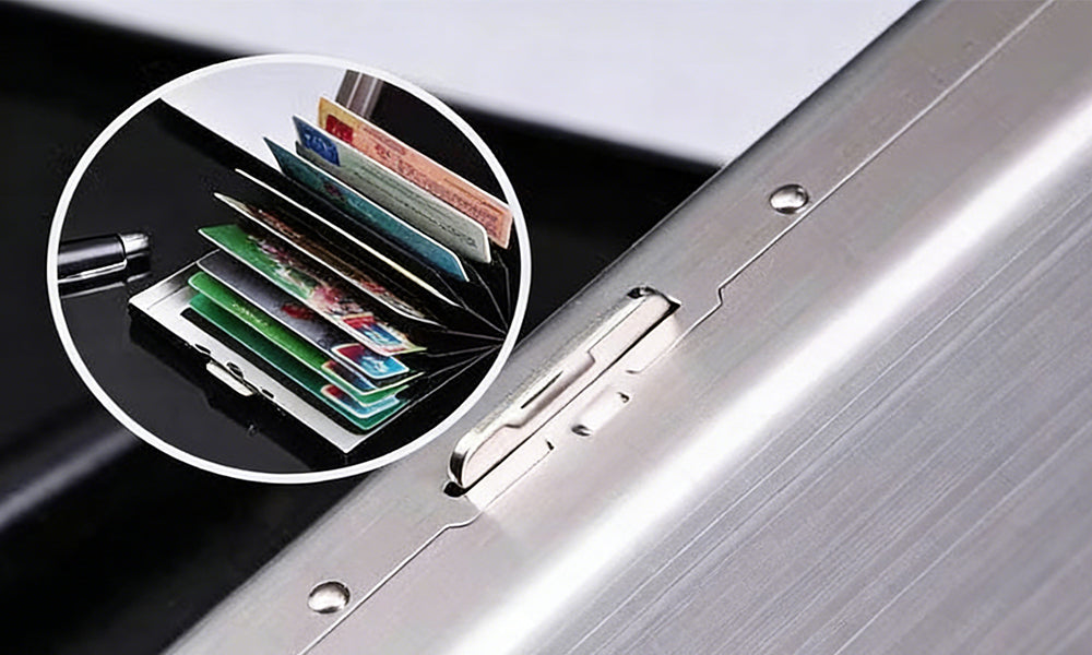 Men's RFID Blocking Stainless Steel Card Holder Wallet Anti Theft
