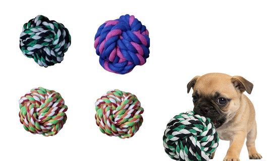 4 PCS Large Dog Rope Chew Knot Ball Tough Toy for Puppies and Dogs