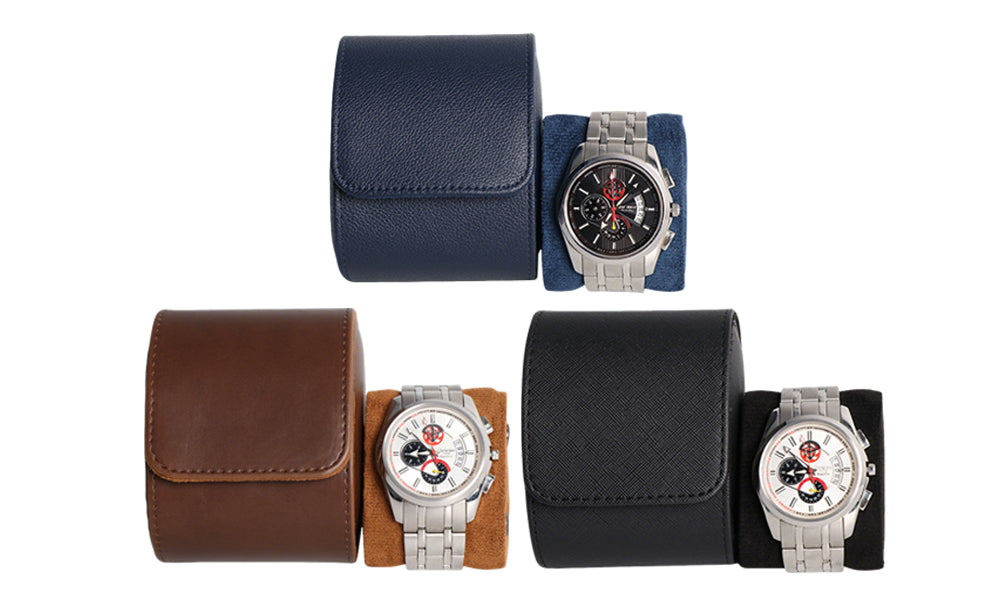 PU Leather Watch Roll Storage Case Portable Travel Watch Pouch