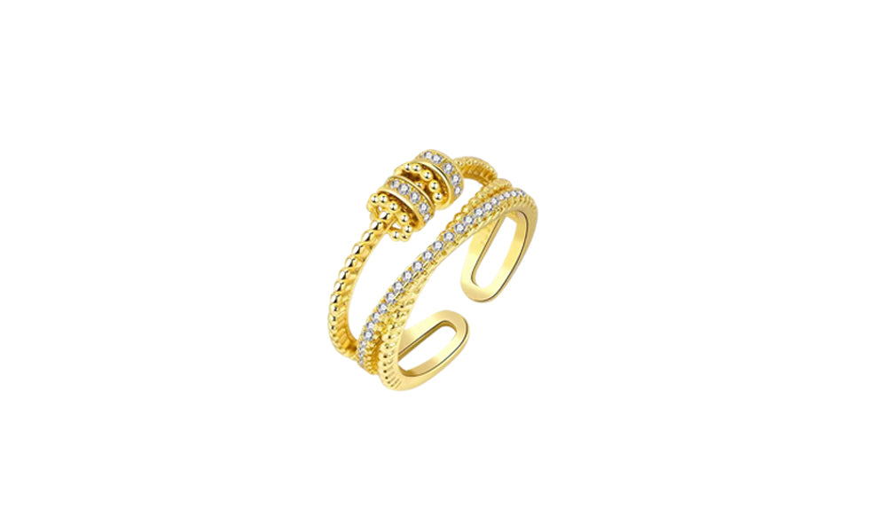 3PCS Fidget Bead Spinner Ring Adjustable Anti-Anxiety Jewelry